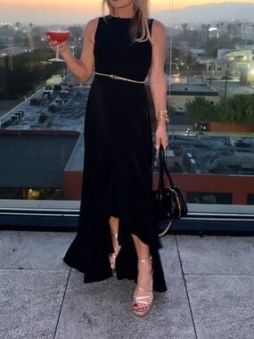 JJ's House Black Dress with ruffle trim